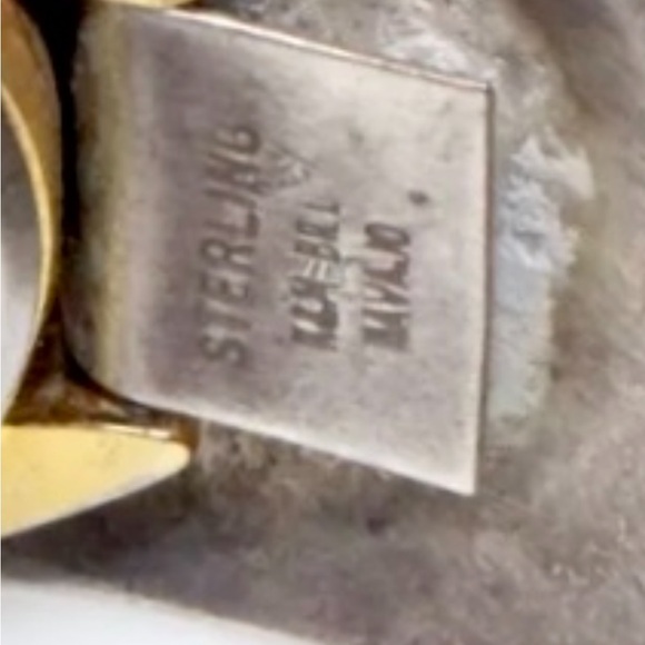 Signed - Ken & Mary Bill Navajo Vntg Sterling Silver Gold Wash Watch Cuff - Picture 9 of 12